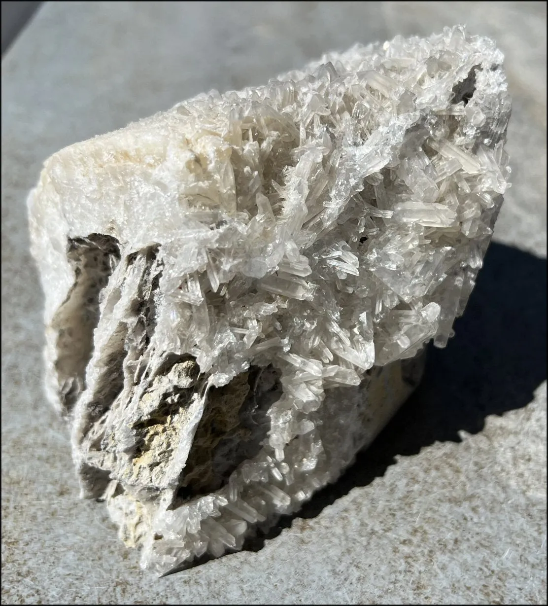 Quartz Crystal   Limestone METAMORPHOSIS Crystal Skull with Fantastic Sparkly Crystal Points
