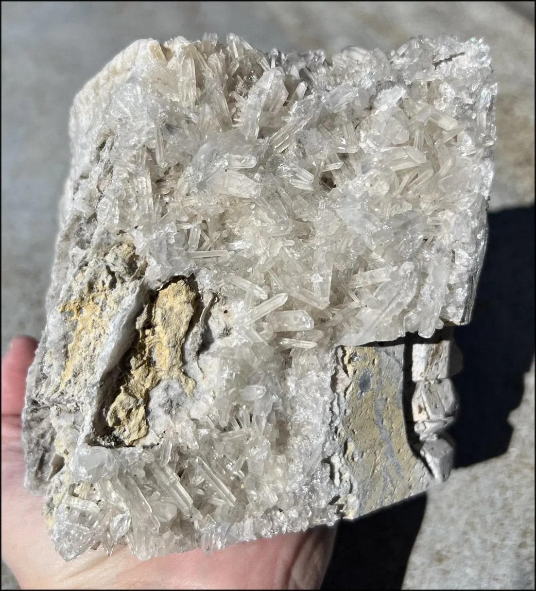 Quartz Crystal   Limestone METAMORPHOSIS Crystal Skull with Fantastic Sparkly Crystal Points
