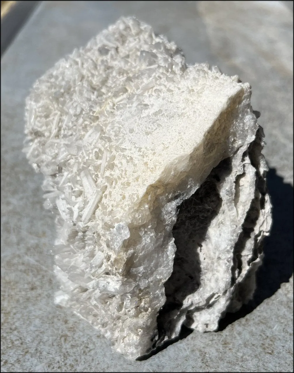 Quartz Crystal   Limestone METAMORPHOSIS Crystal Skull with Fantastic Sparkly Crystal Points