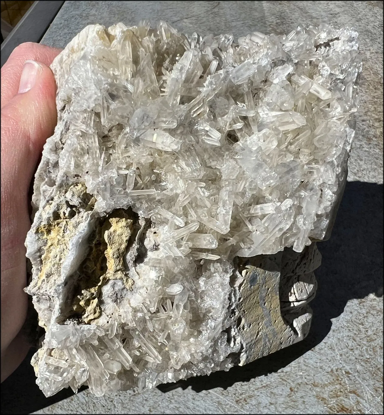 Quartz Crystal   Limestone METAMORPHOSIS Crystal Skull with Fantastic Sparkly Crystal Points