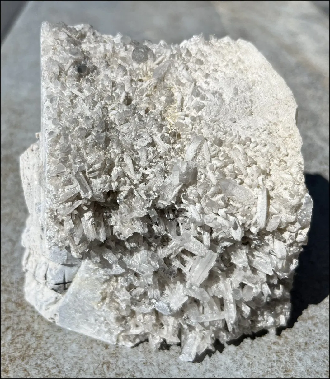 Quartz Crystal   Limestone METAMORPHOSIS Crystal Skull with Fantastic Sparkly Crystal Points