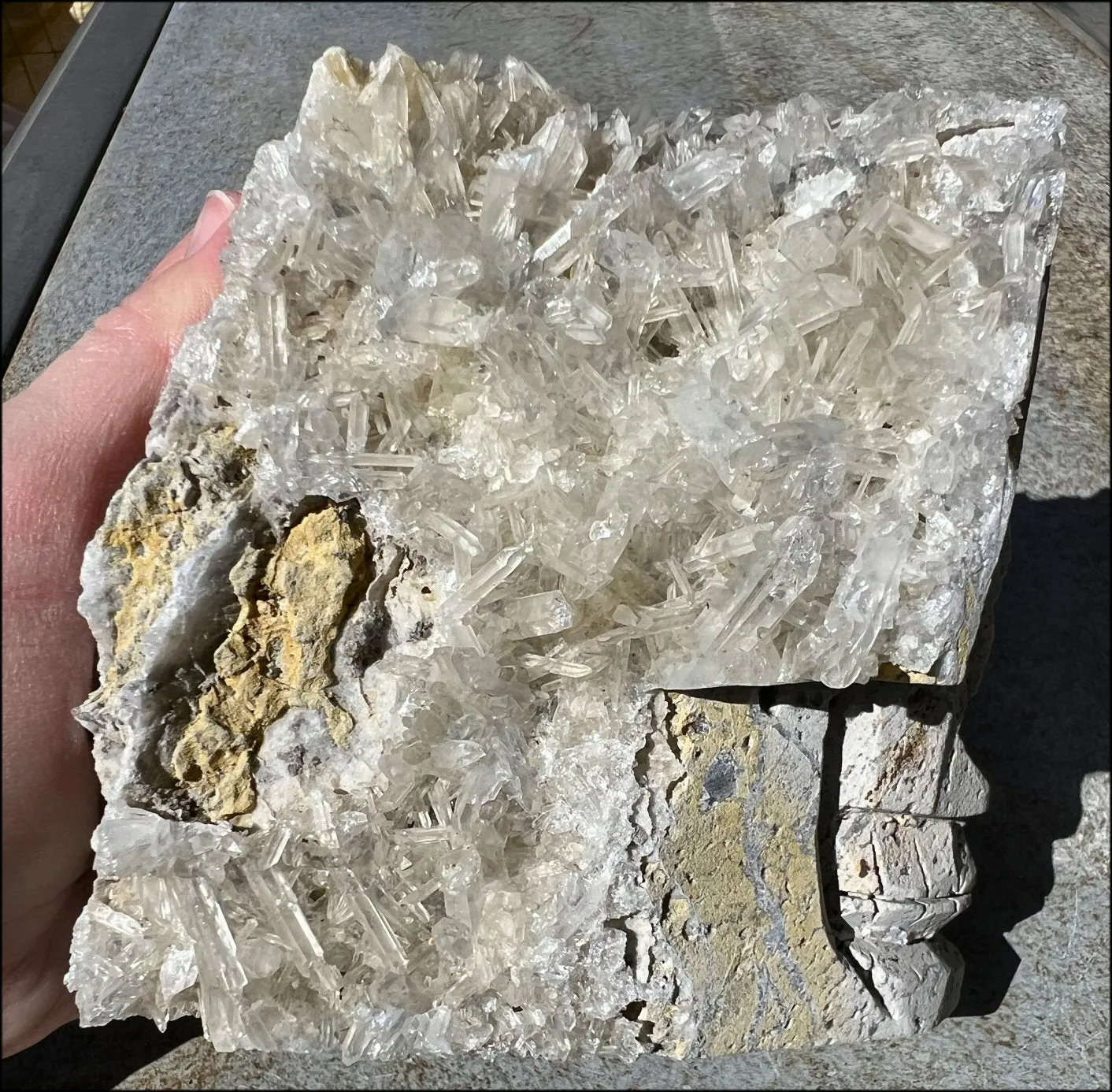 Quartz Crystal   Limestone METAMORPHOSIS Crystal Skull with Fantastic Sparkly Crystal Points