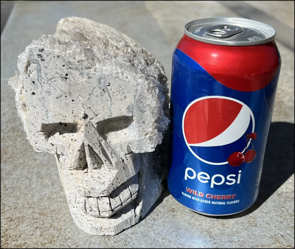 Quartz Crystal   Limestone METAMORPHOSIS Crystal Skull with Fantastic Sparkly Crystal Points