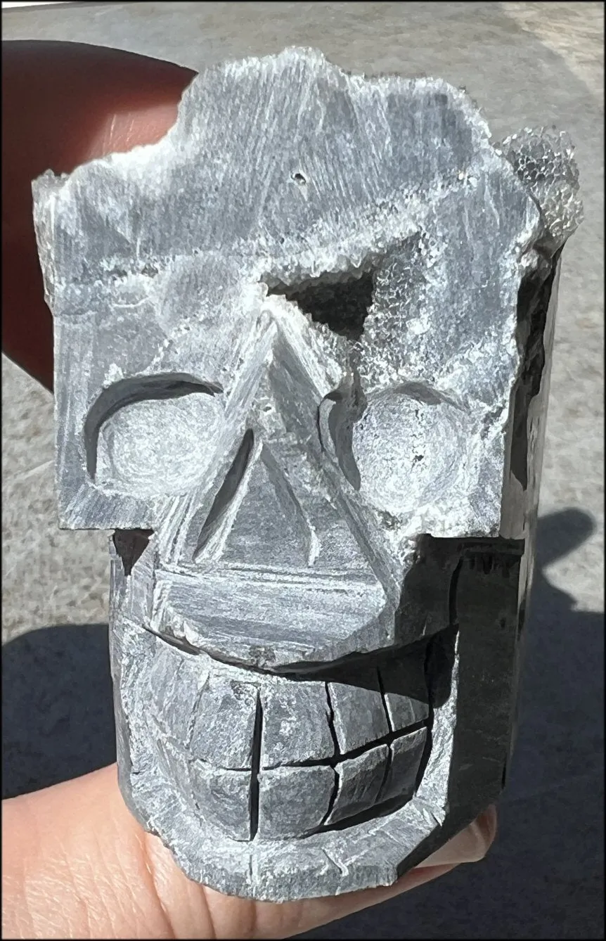 Quartz METAMORPHOSIS Crystal Skull with Fabulous Druzy Formations and Vugs