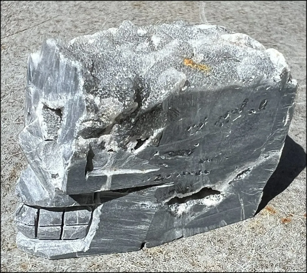 Quartz METAMORPHOSIS Crystal Skull with Fabulous Druzy Formations and Vugs