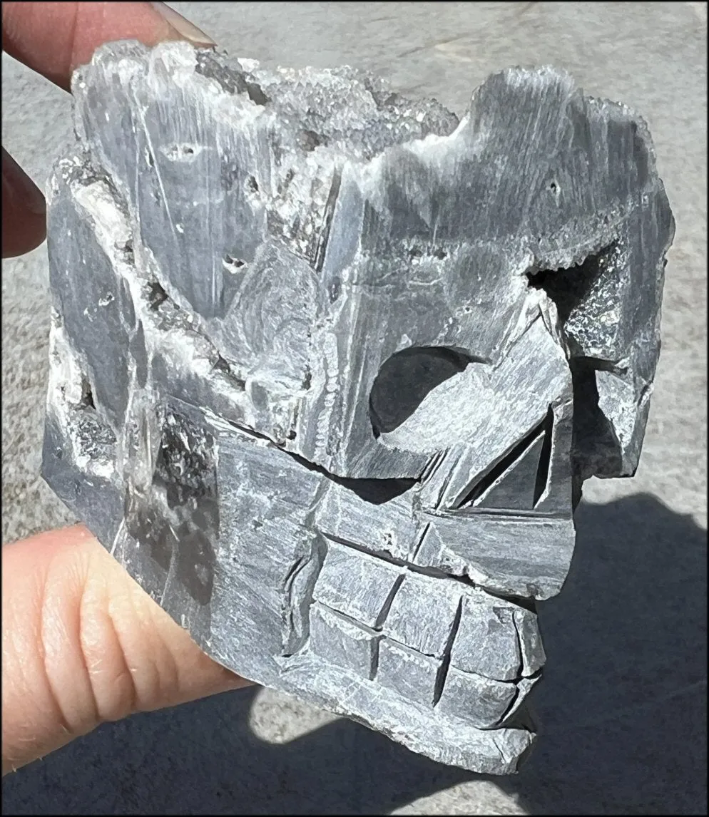 Quartz METAMORPHOSIS Crystal Skull with Fabulous Druzy Formations and Vugs
