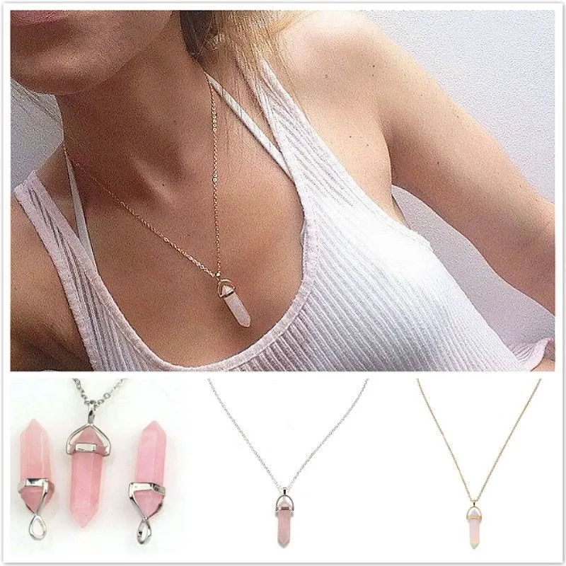 Quartz rose pendentif