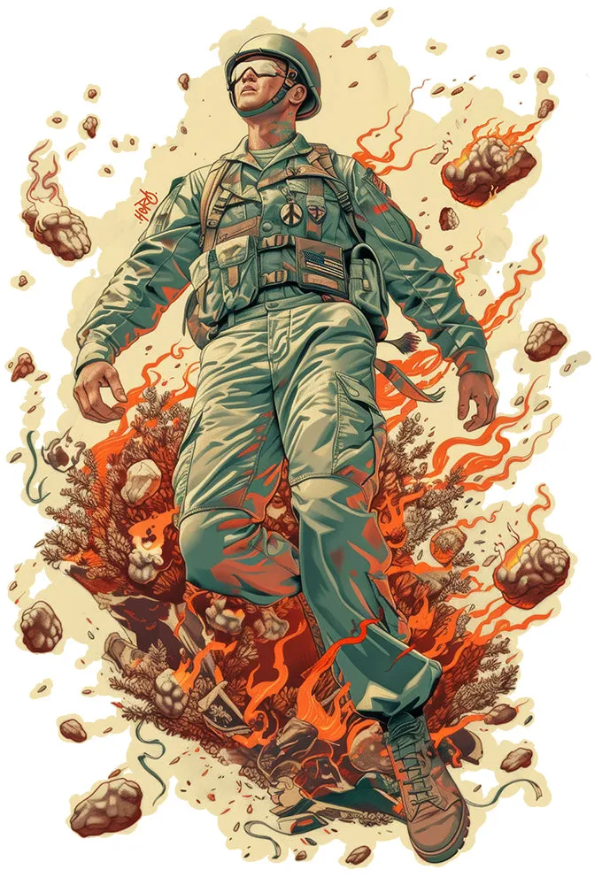 "A Man On Fire" Unisex Tee Shirt.