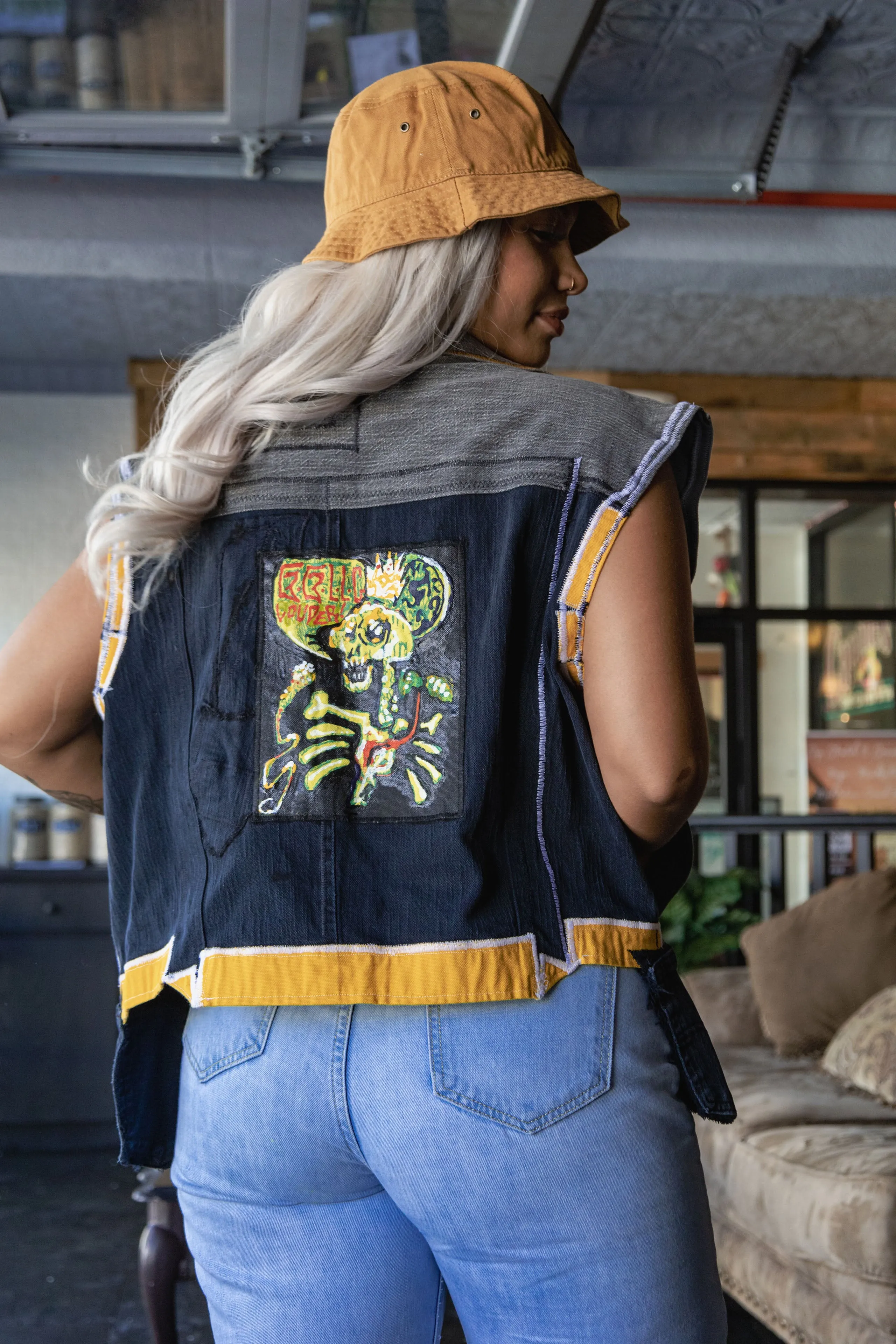 "Respawn" Handmade Denim Battle Vest