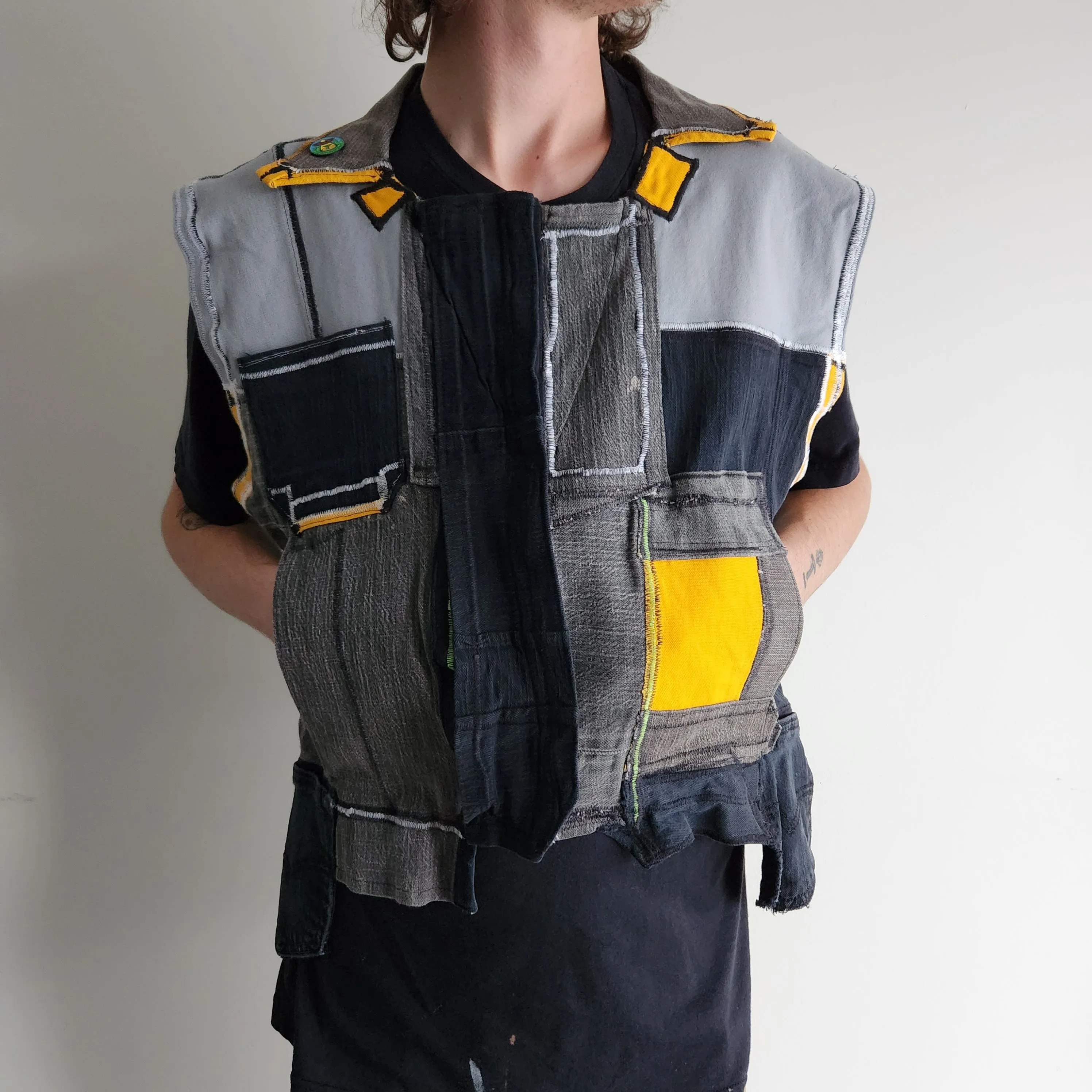 "Respawn" Handmade Denim Battle Vest
