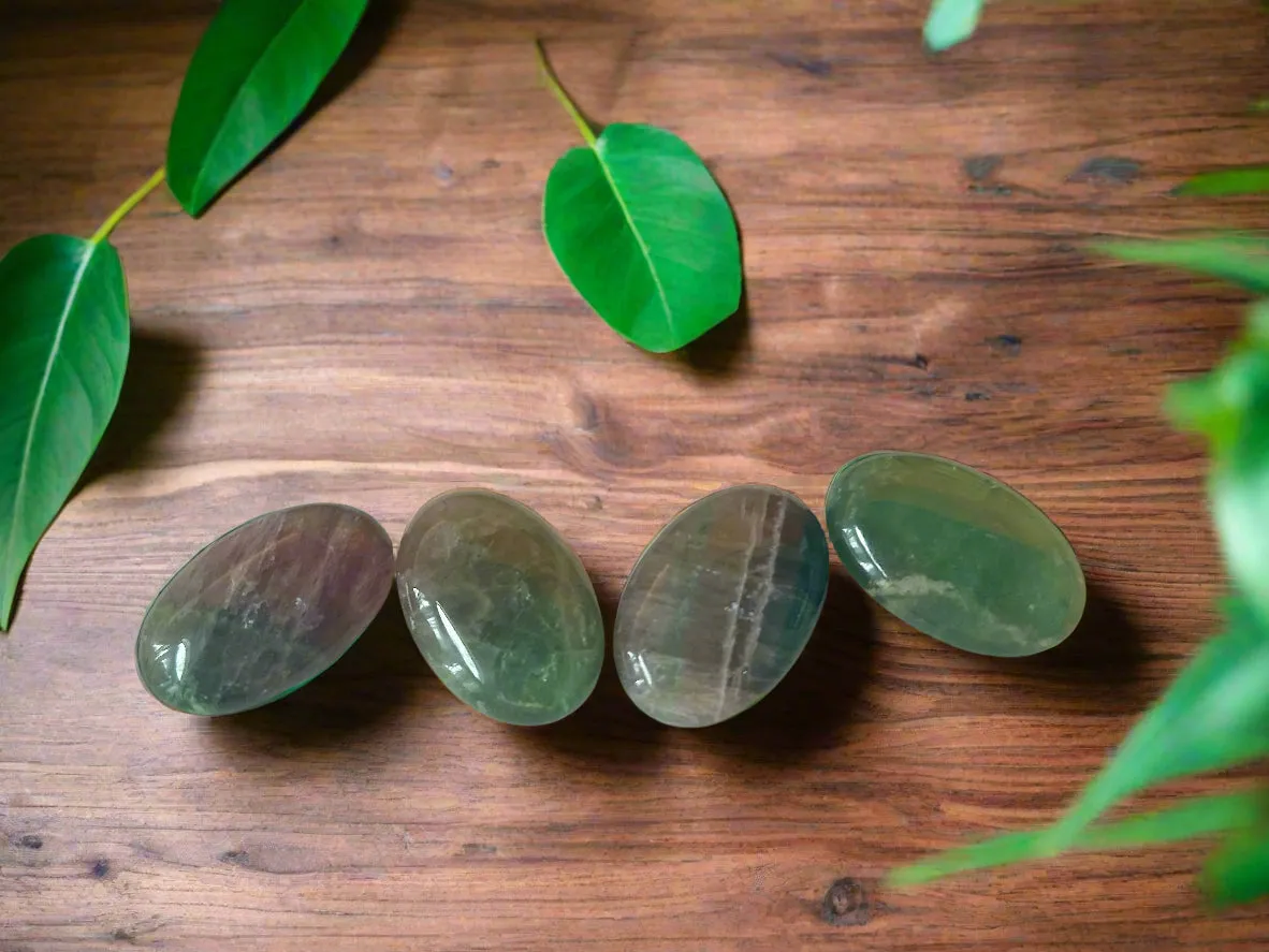 Rainbow Fluorite Oval Palm Stones for relationships, stress and creating order FB2864 🌸