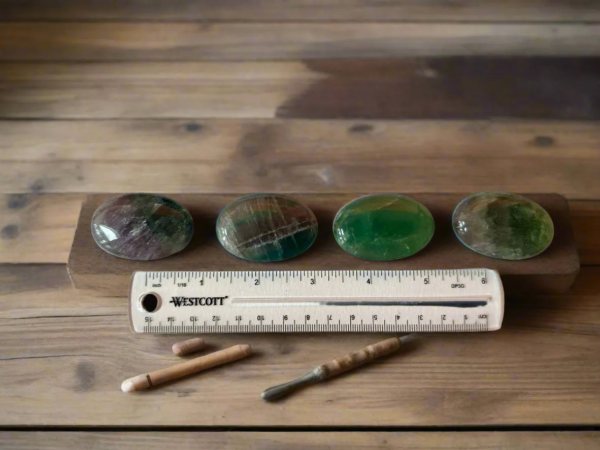 Rainbow Fluorite Oval Palm Stones for relationships, stress and creating order FB2864 🌸