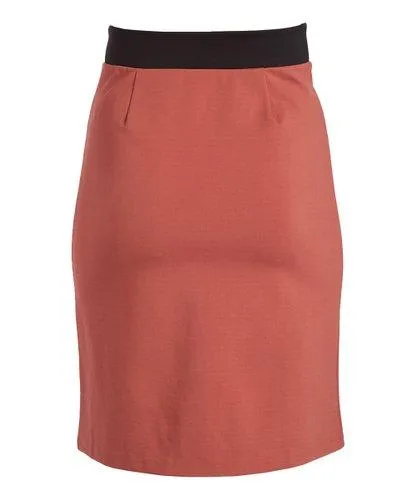 Rapheeze Italian Concept Marsala & Black Pocket Contrast-Trim Midi Skirt