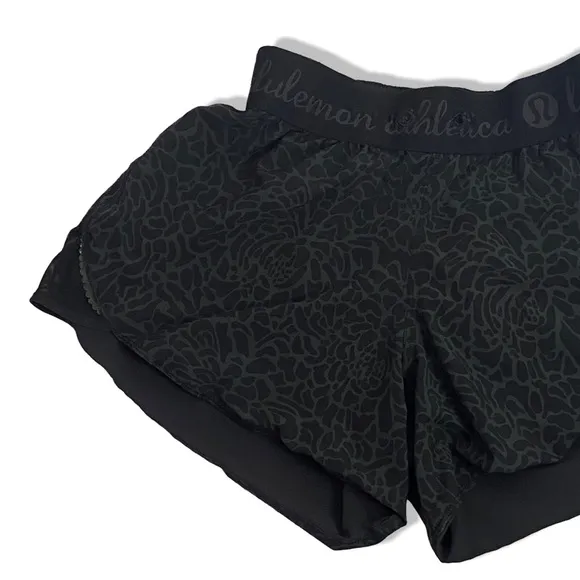 Rare Lululemon Go the Distance Short Reversible Black/ petal Camo printed black