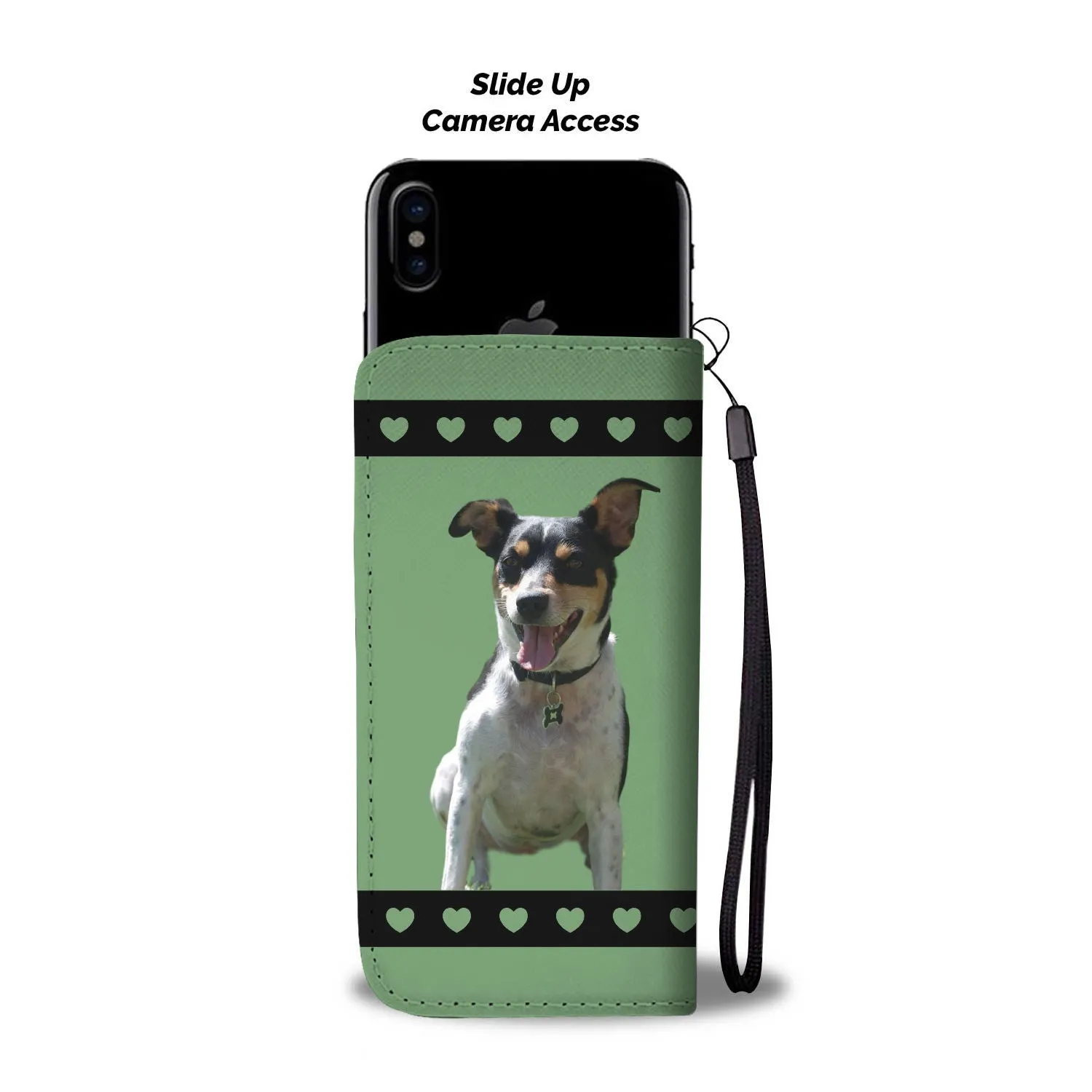Rat Terrier Phone Case Wallet - Green
