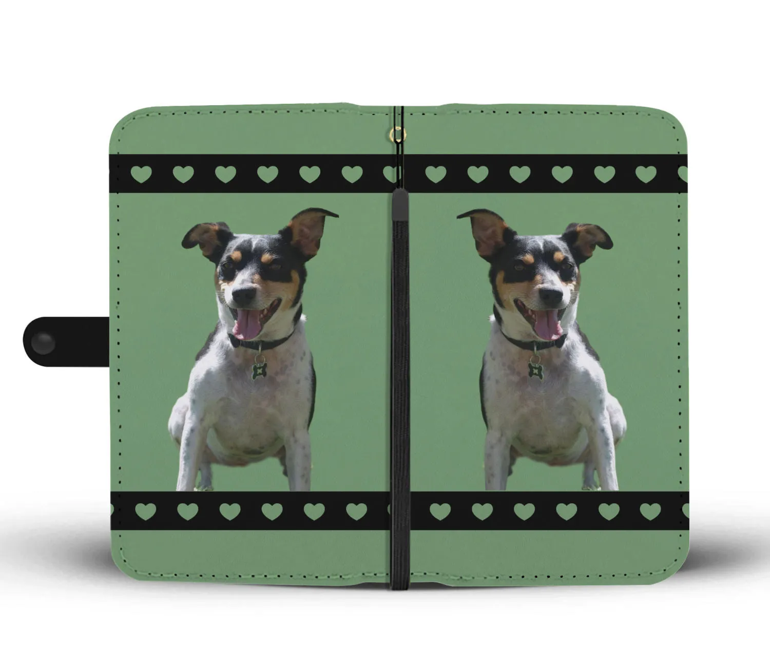 Rat Terrier Phone Case Wallet - Green
