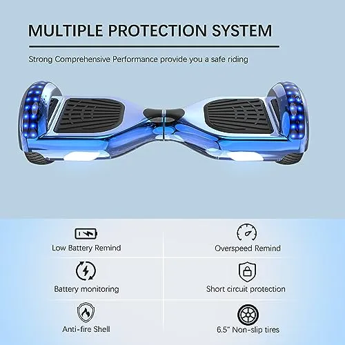 RCB Hoverboard G 6.5 Pouces Bluetooth-Musique/LED-Roue Clignotante