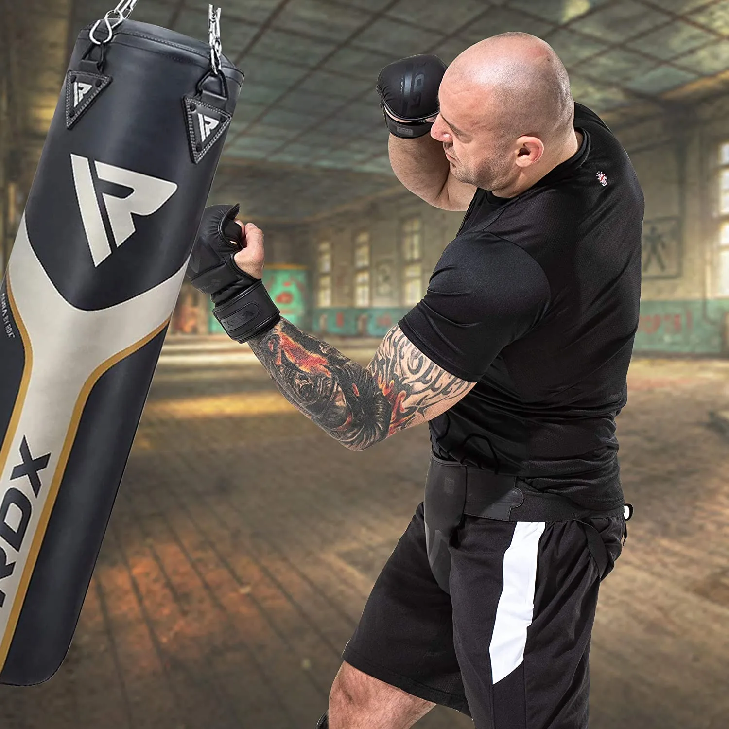 RDX T15 NOIR HYBRID MMA GRAPPLING GLOVES WITH BEST KNUCKLE PROTECTION