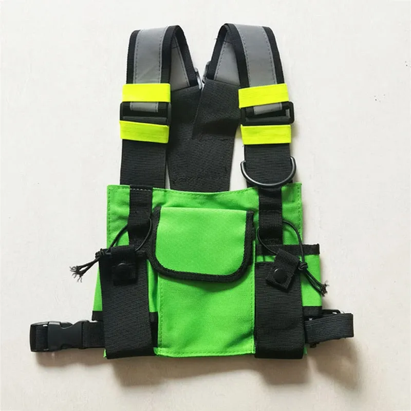 Realaiot Functional Tactical Chest Bag For Woman Fashion Bullet Hip Hop Vest Streetwear Bag Waist Pack Unisex Black Chest Rig Bag ZY948