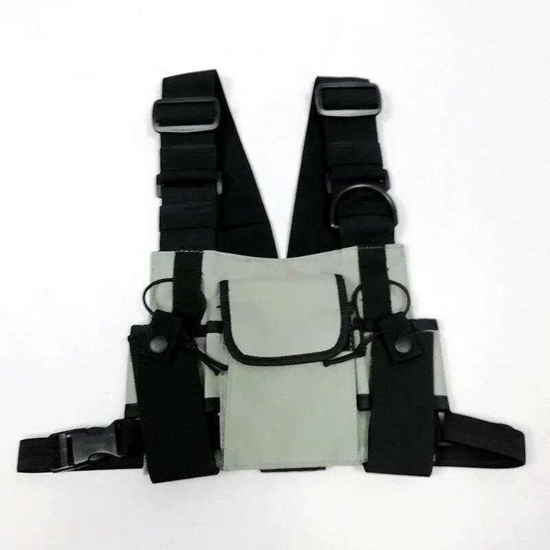 Realaiot Streetwear Bag Unisex Black Functional Chest Rig Bags Military Adjustable Vest Hip-hop Chest Bag Woman Fashion Waist Packs HW714