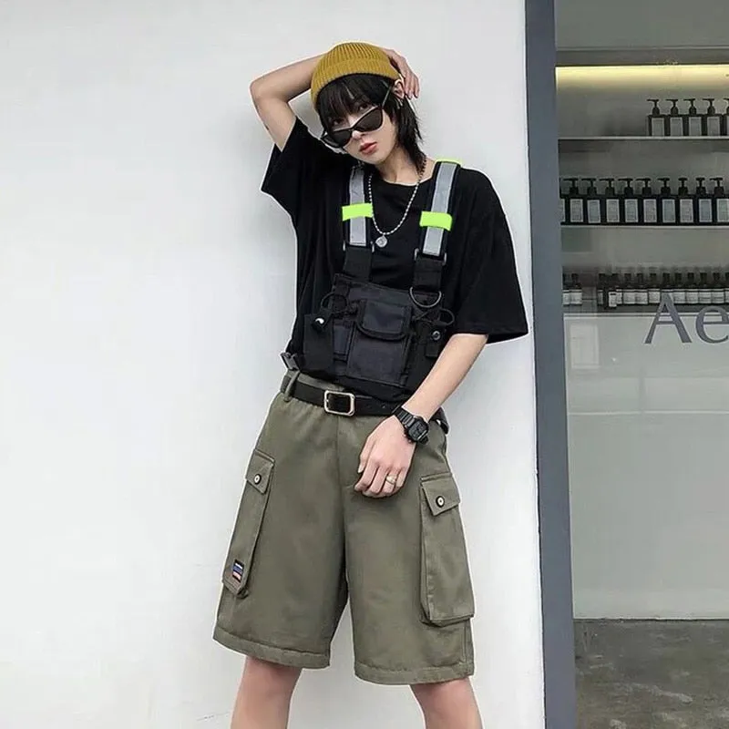 Realaiot Streetwear Bag Unisex Black Functional Chest Rig Bags Military Adjustable Vest Hip-hop Chest Bag Woman Fashion Waist Packs HW714