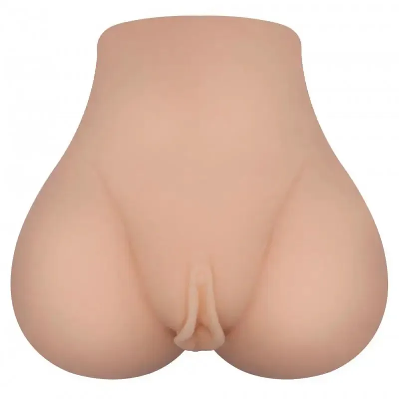 Realistic Feel Flesh Pink Wet Vagina and Ass Vibrating Masturbator