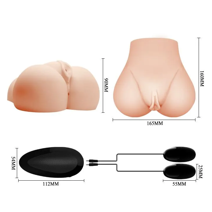 Realistic Vibrating Masturbator - Double Pleasure Vagina & Anal with Multi-Speed Control