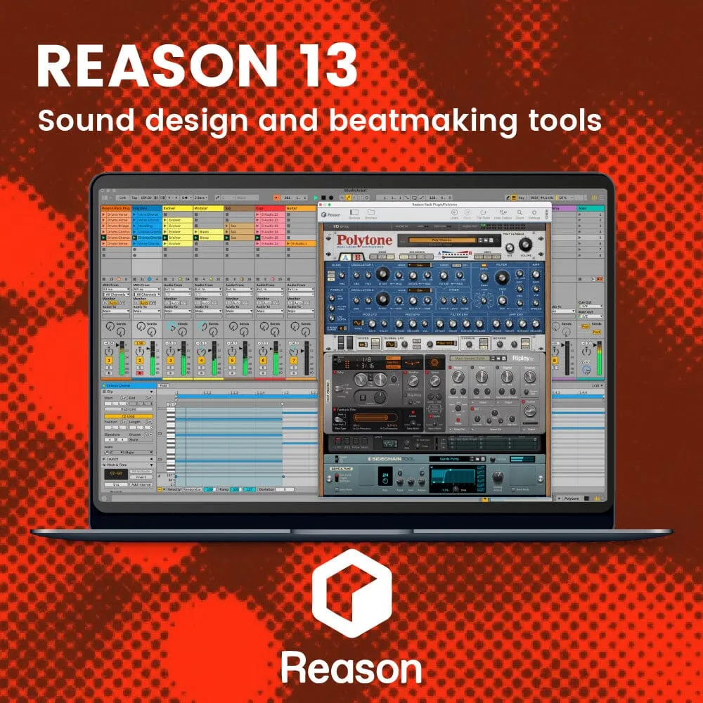 Reason 13 - Virtual Studio Rack sound design and beatmaking tools