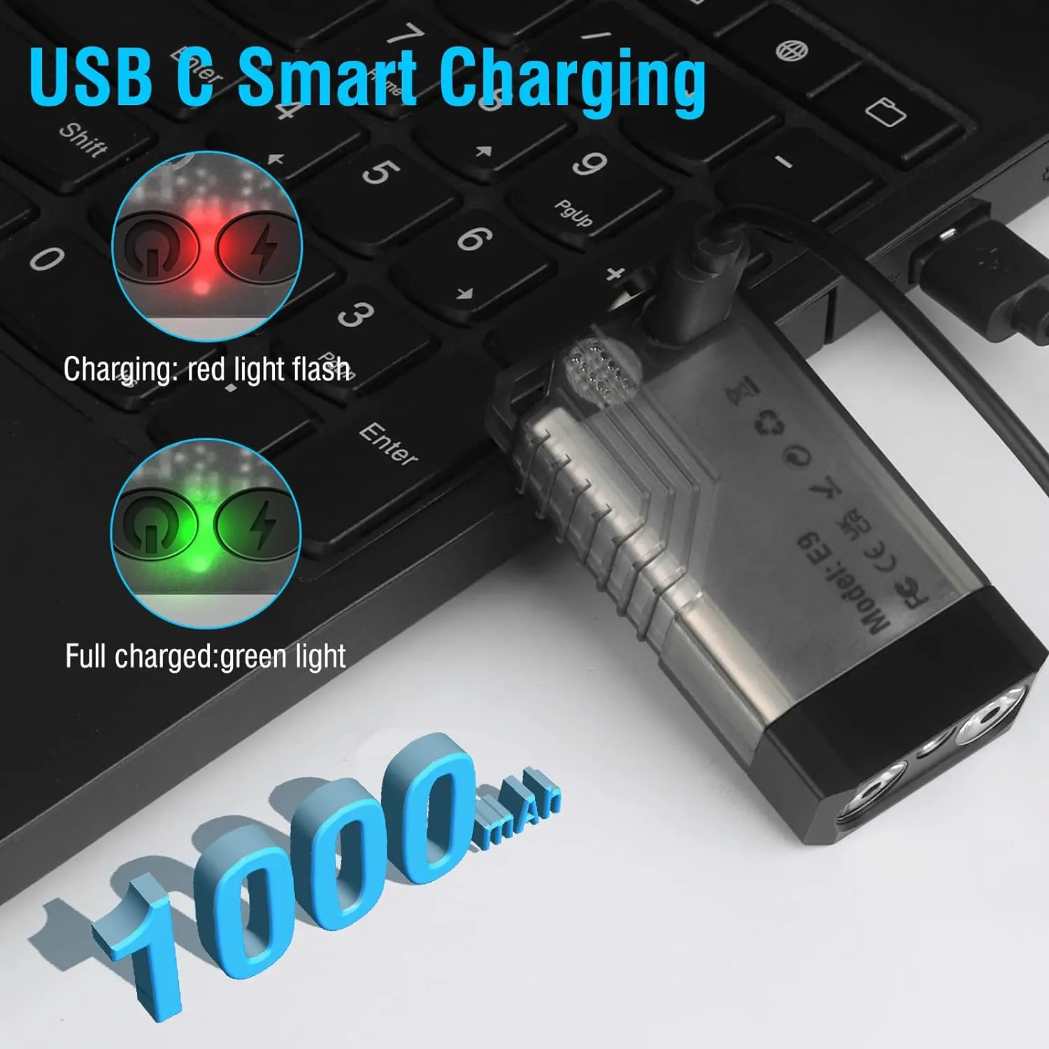RECON GS2 V10 Small Powerful Keychain Flashlight With 365nm UV Red Green Blue Light,High Lumens 1000 LM USB C Rechargeable Mini Pocket LED Flashlight