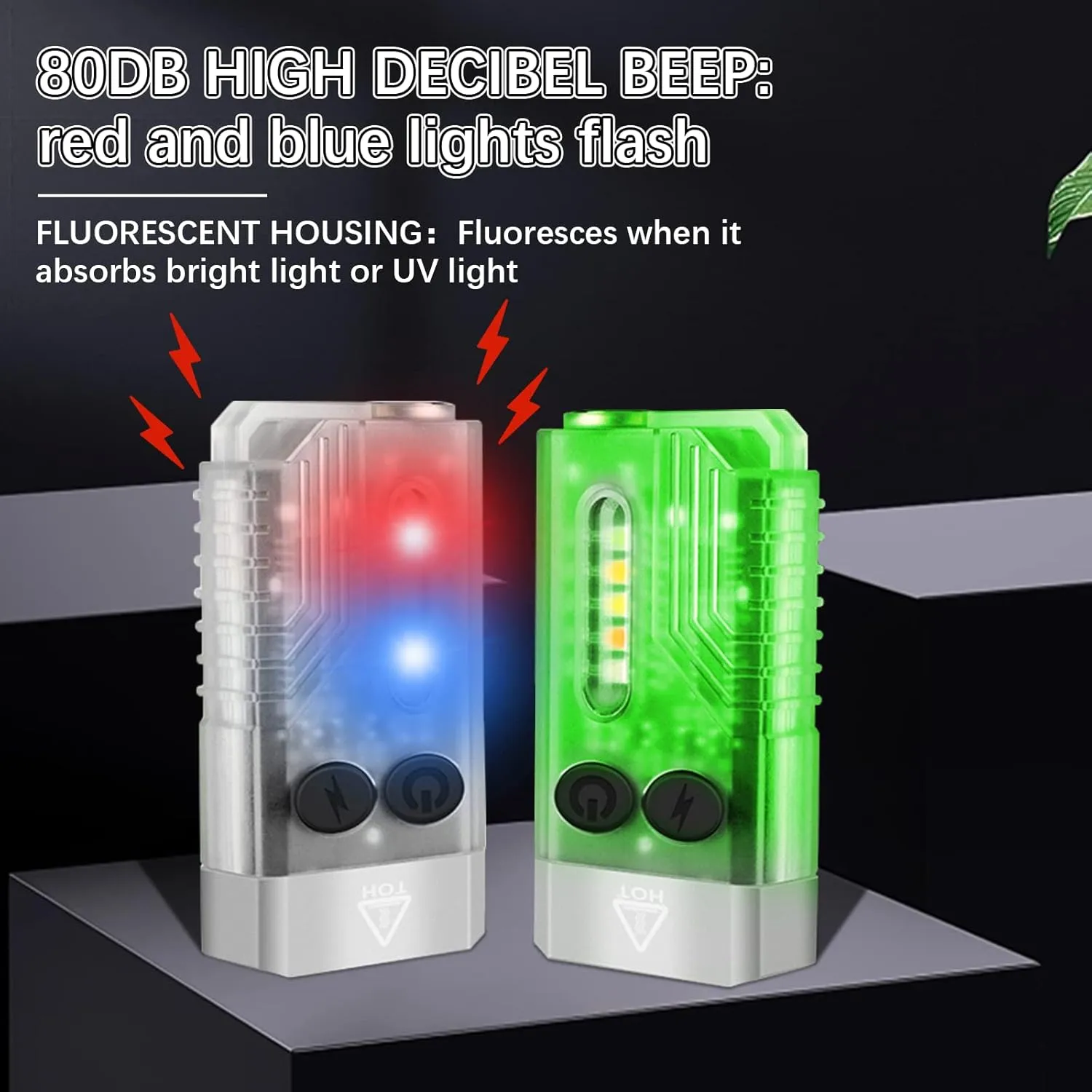 RECON GS2 V10 Small Powerful Keychain Flashlight With 365nm UV Red Green Blue Light,High Lumens 1000 LM USB C Rechargeable Mini Pocket LED Flashlight