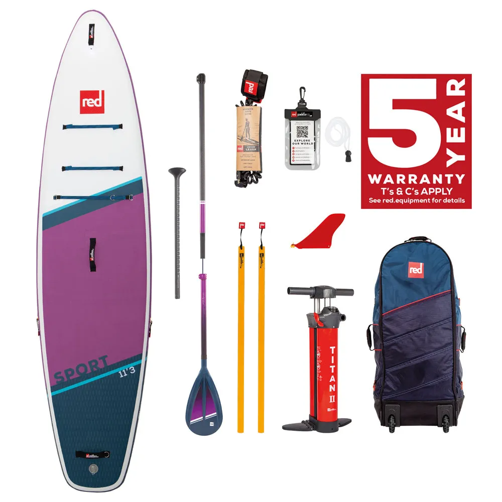 Red Paddle Co 11.3 Sport Purple - HT Inflatable SUP Package  2022