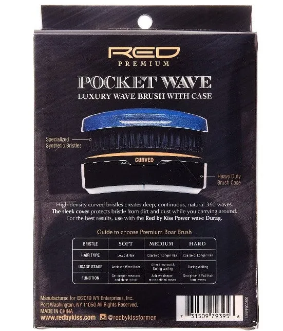 RED Premium Pocket Wave Brush X Bow Wow - Curved Palm Brush HARD (0017)