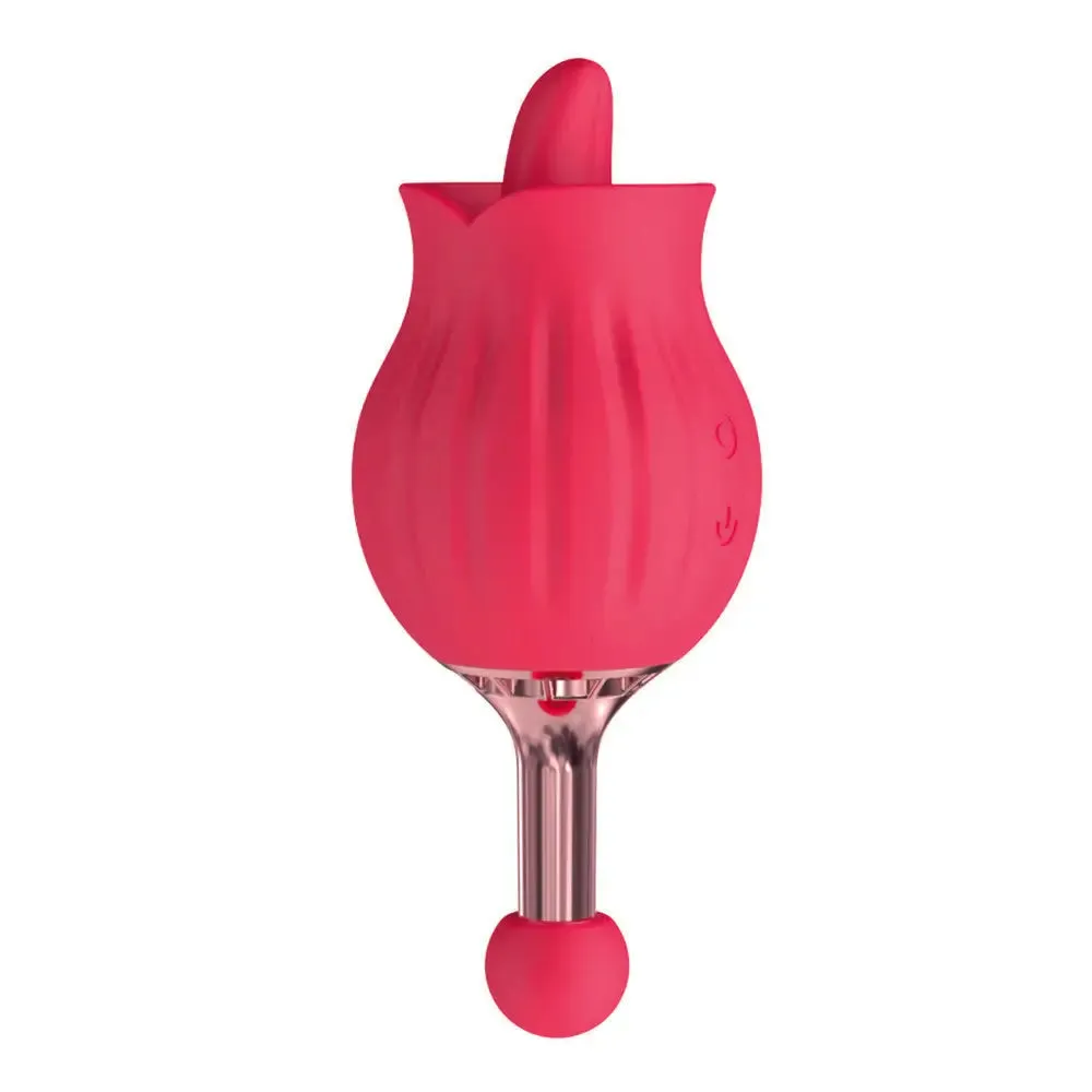 Red Rechargeable Dual Massager Clit-tastic Rose Sex Toy