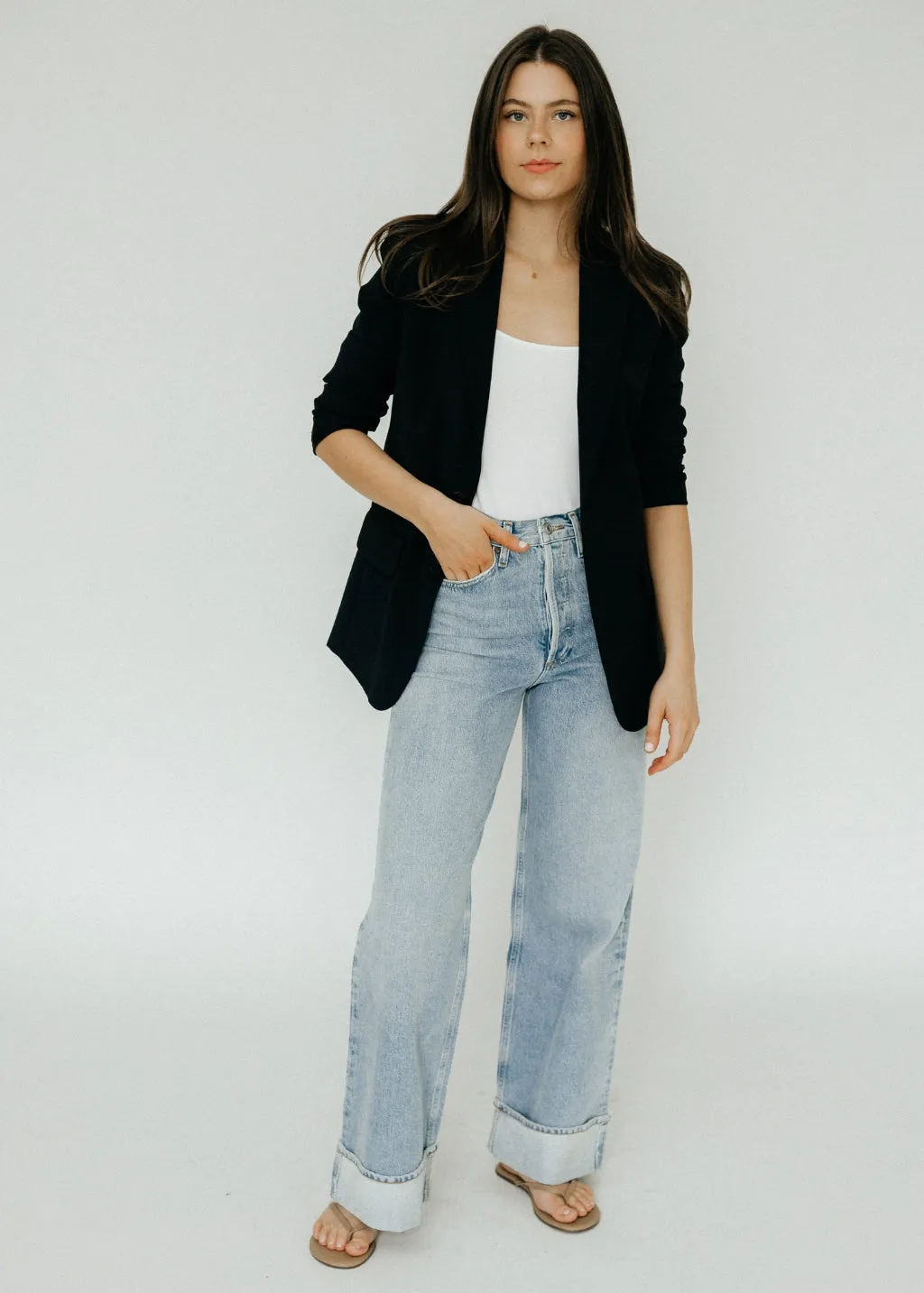 RE/DONE Square Neck Bodysuit in White