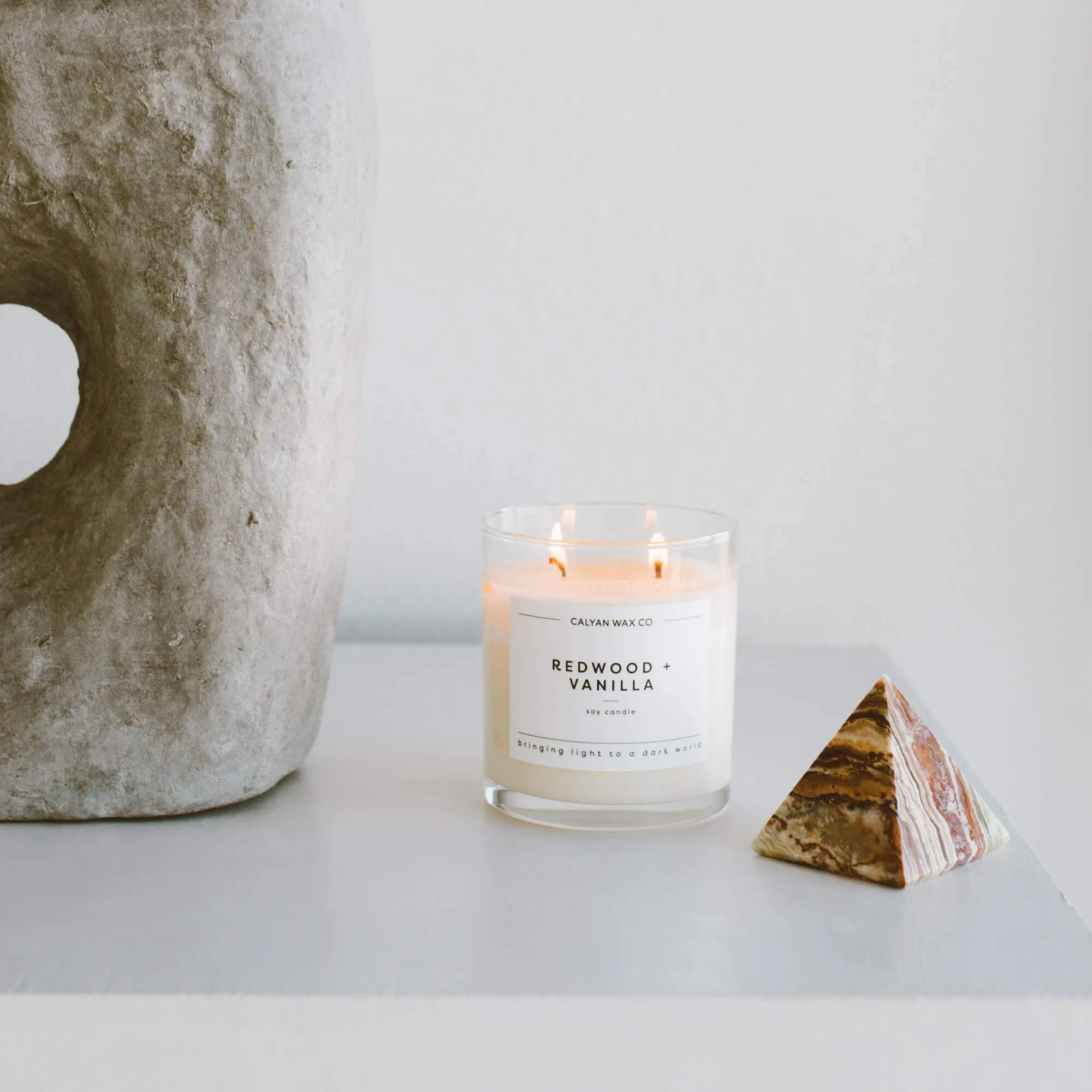 Redwood   Vanilla - Glass Tumbler Soy Candle