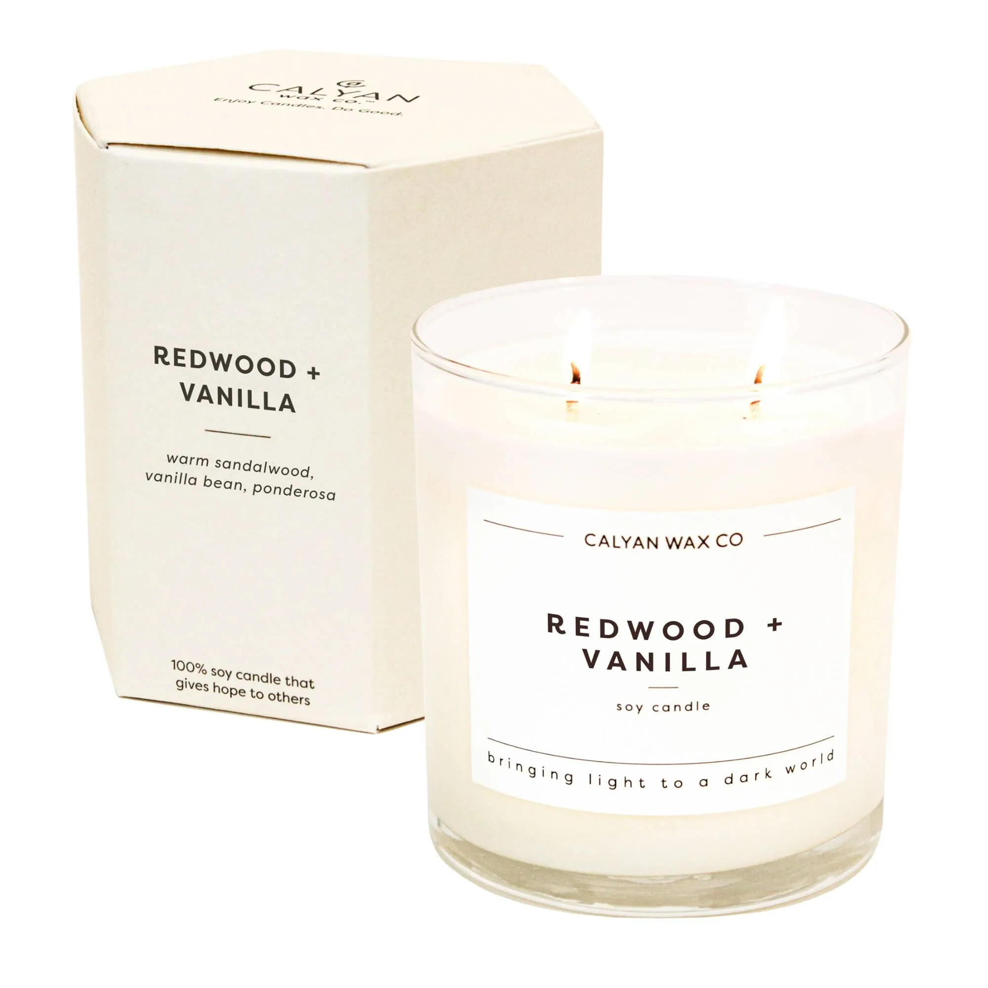 Redwood   Vanilla - Glass Tumbler Soy Candle