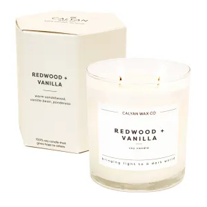 Redwood   Vanilla - Glass Tumbler Soy Candle