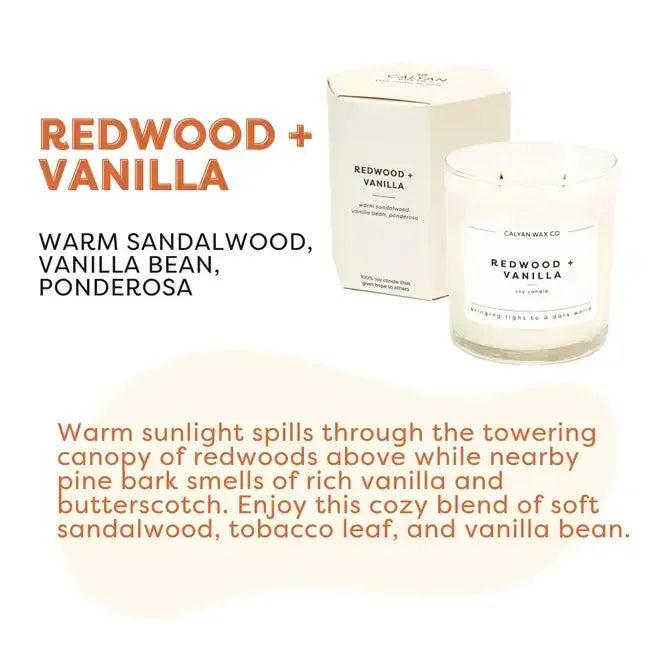 Redwood   Vanilla - Glass Tumbler Soy Candle