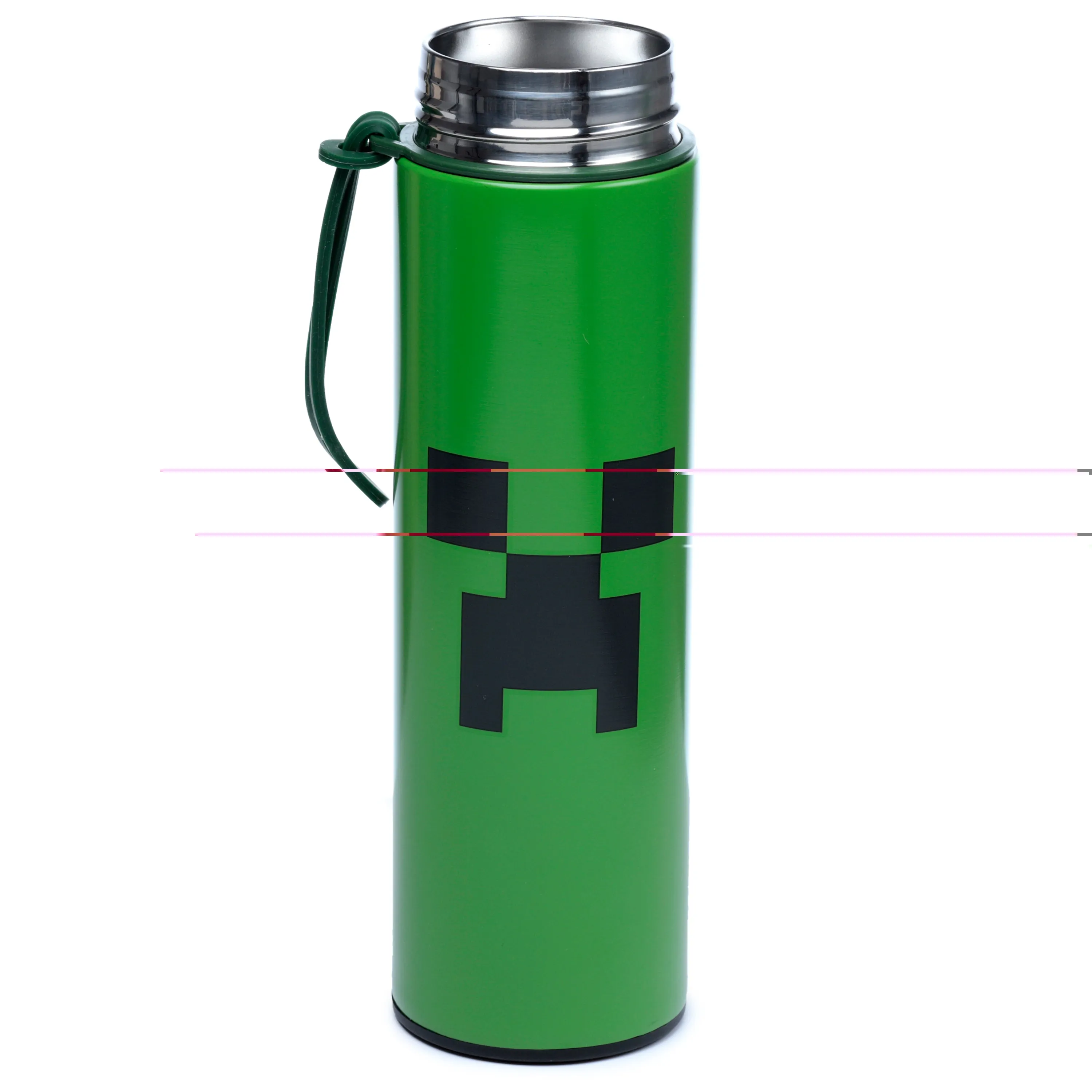 Reusable Stainless Steel Hot & Cold Insulated Drinks Bottle Digital Thermometer - Minecraft Creeper