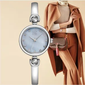 Rhinestone SK Top Luxury Brand Steel Quartz Watch