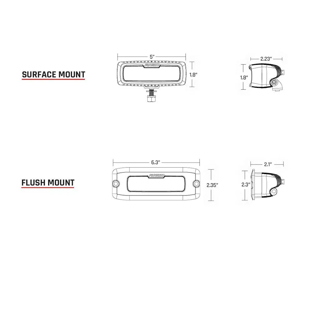 RIGID Industries SR-Q PRO Back Up Light Kit - Surface Mount Diffused - Pair - Black [980023]