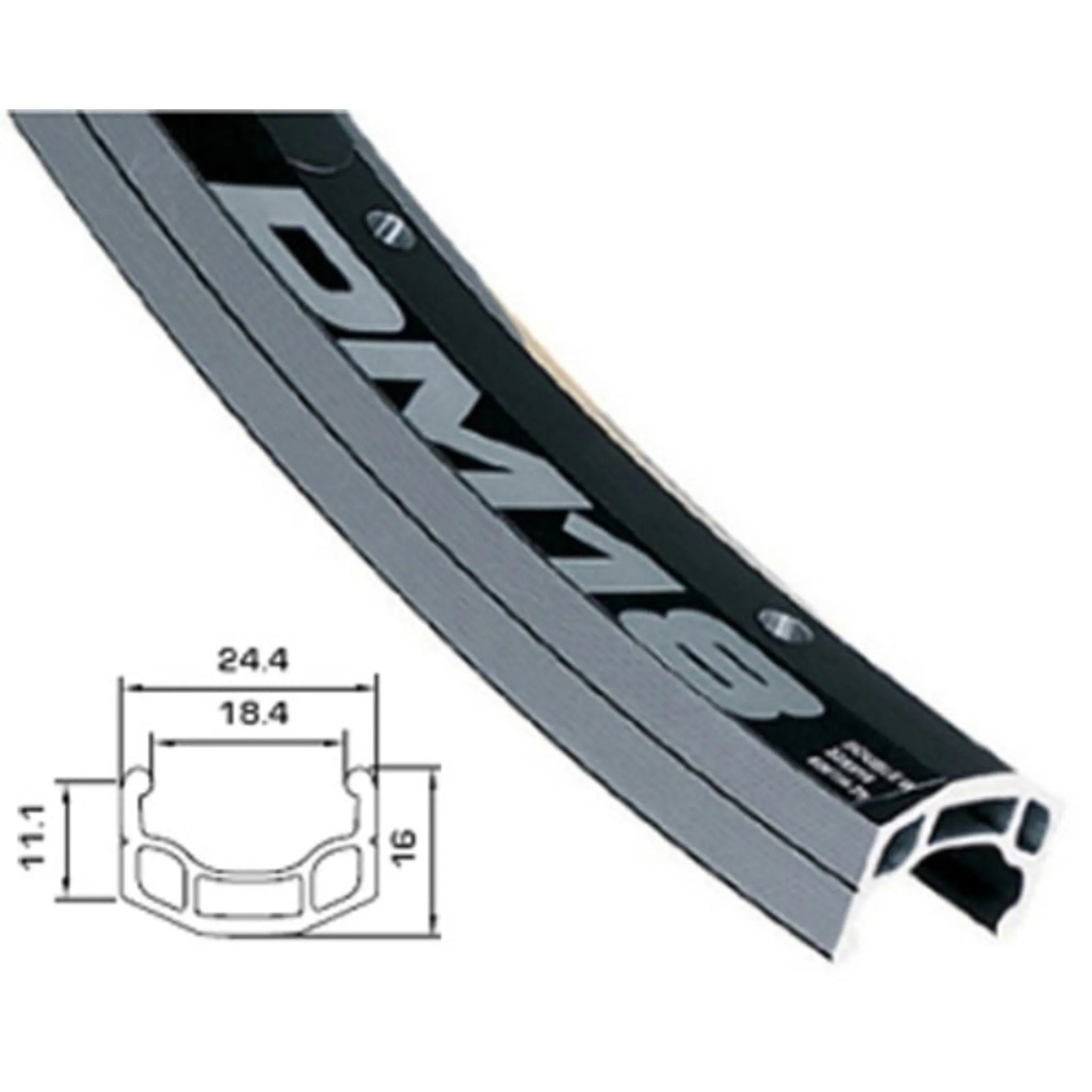 Rim 700c 36H Alex Dm18 Black Cnc/Eye (CSW/SSE) 620Gms (622x18)