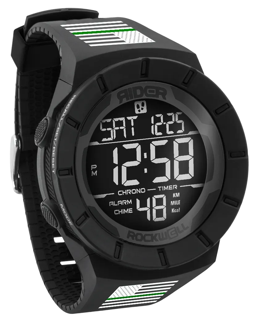 ROCKWELL THE COLISEUM FIT WATCH THIN GREEN LINE FREEDOM PHANTOM BLACK