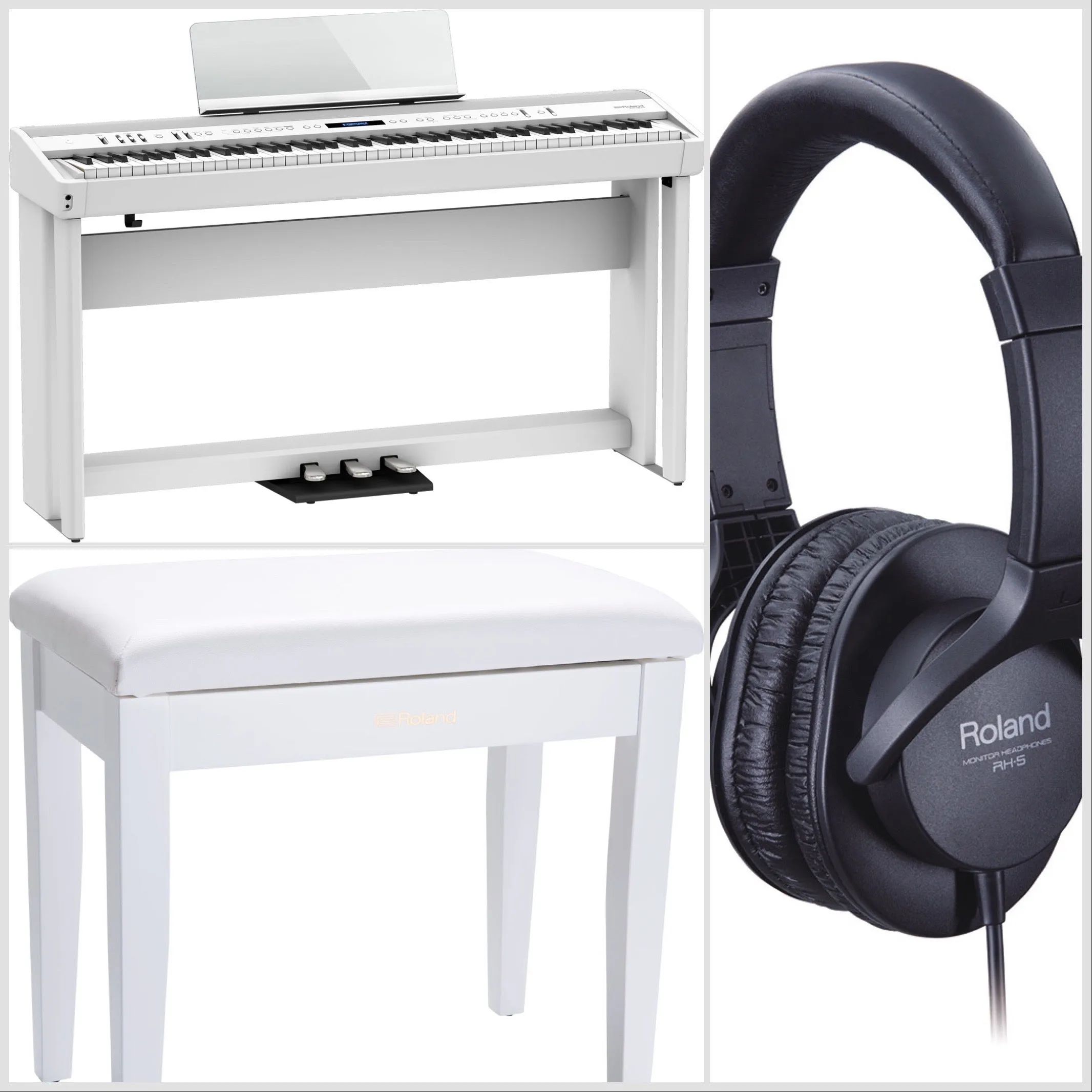 Roland FP-90X-WH Premium Portable Piano White Bundle