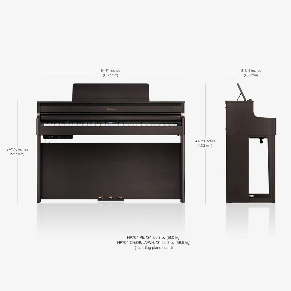 Roland HP704 Digital Piano - Charcoal Black