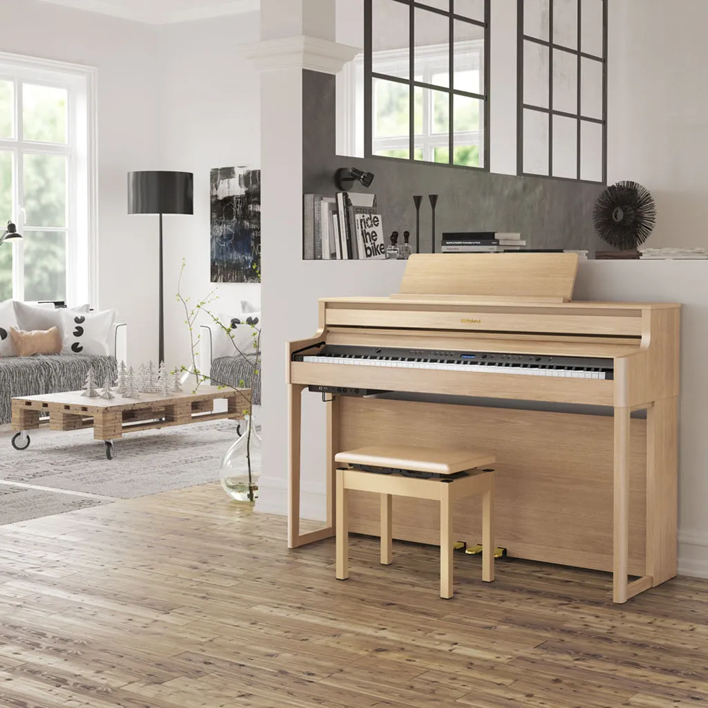 Roland HP704 Digital Piano - Light Ash