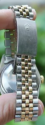 ROLEX 18k Yellow Gold & Stainless Steel Mens or Ladies 34mm Date Watch