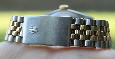 ROLEX 18k Yellow Gold & Stainless Steel Mens or Ladies 34mm Date Watch