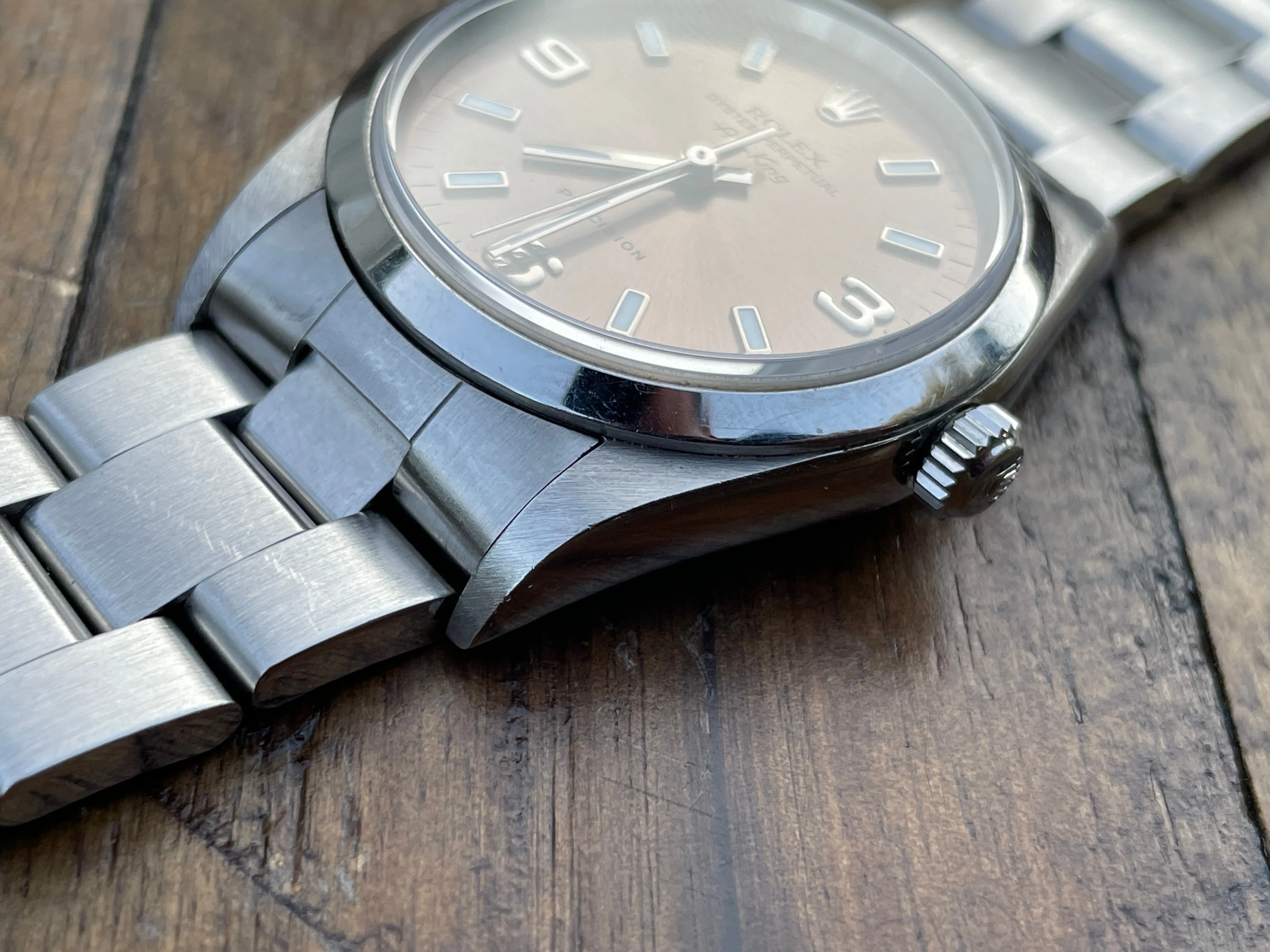Rolex Air King - 14000M - Salmon w/ Original Papers.