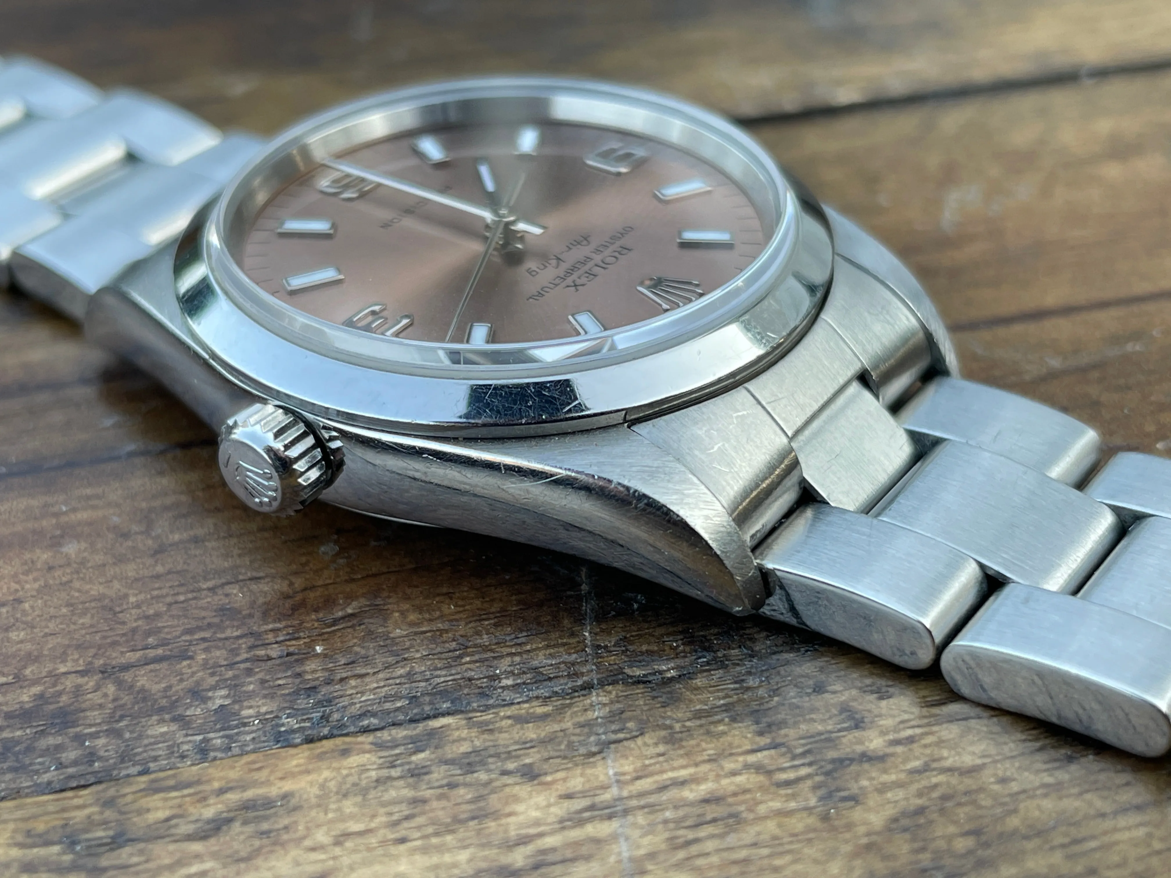 Rolex Air King - 14000M - Salmon w/ Original Papers.